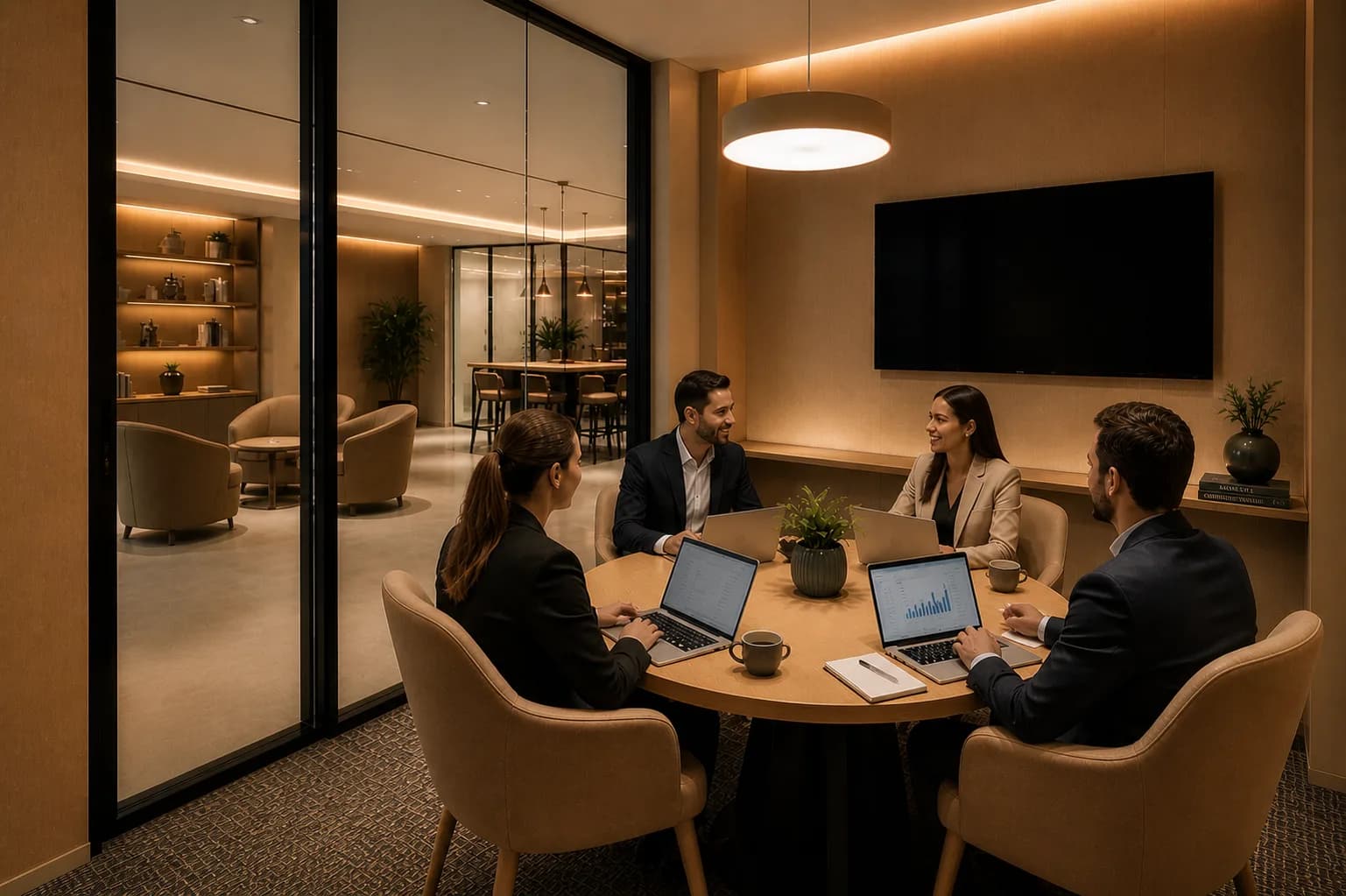 Sala de reunião equipada para o público corporativo