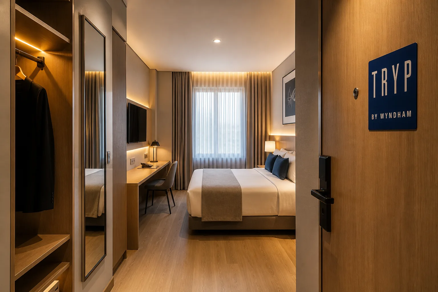 Apartamento decorado com identidade TRYP by Wyndham